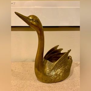 Solid Brass Swan - vintage